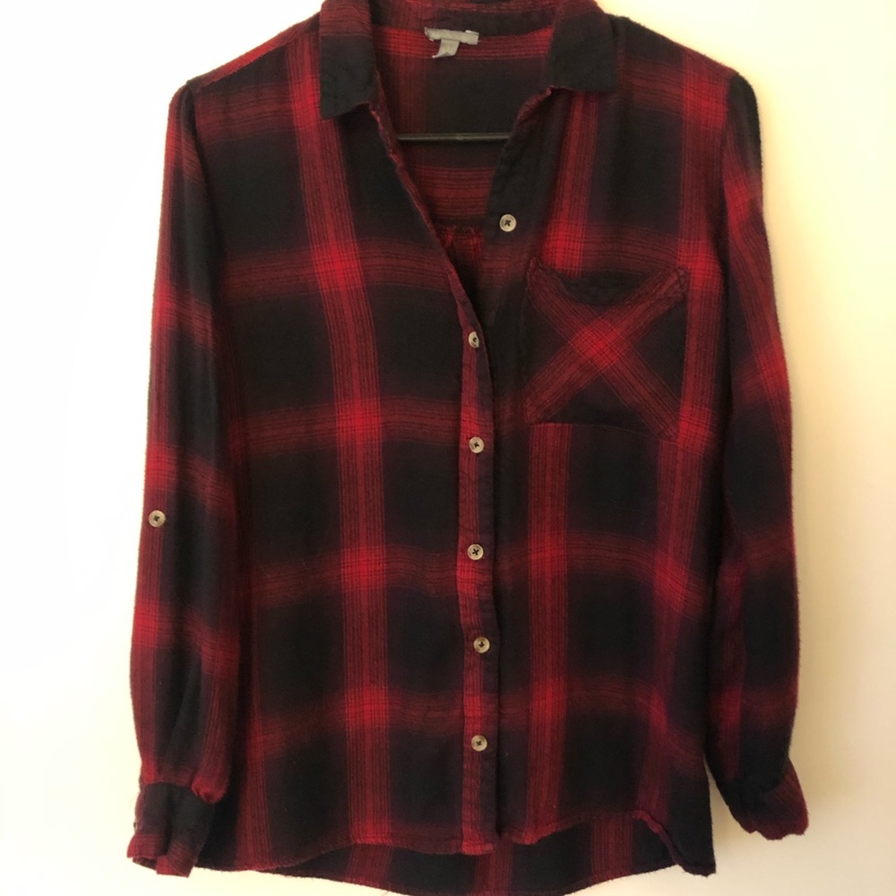 Plaid button down shirt